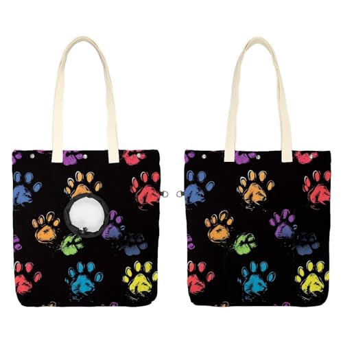 Tasche für Hunde und Katzen, Pfotenabdruck, freihändiges Tragen von Katzenköpfen, Schultertasche für Outdoor-Reisen von CHENZZZZ