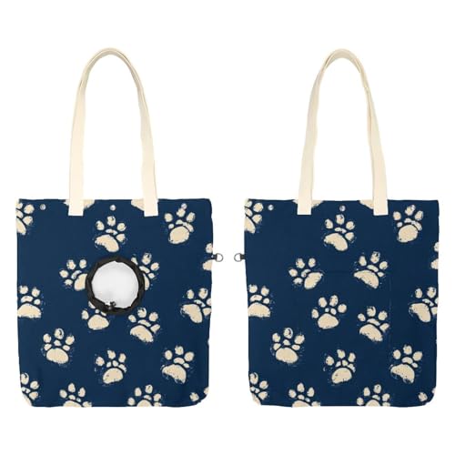 Tasche für Hunde und Katzen, Pfotenabdruck, freihändiges Tragen von Katzenköpfen, Schultertasche für Outdoor-Reisen von CHENZZZZ