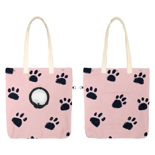 Tasche für Hunde und Katzen, Pfotenabdruck, freihändiges Tragen von Katzenköpfen, Schultertasche für Outdoor-Reisen von CHENZZZZ