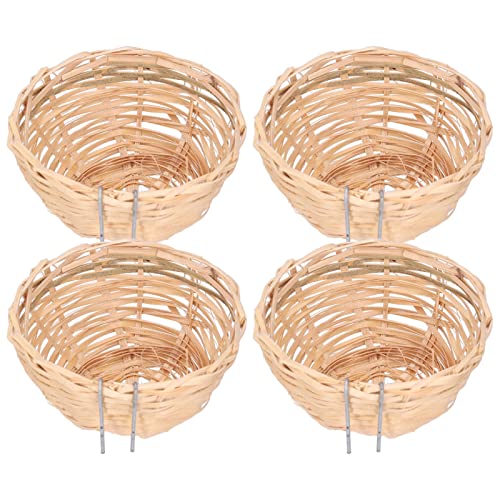 CHEOTIME 4 Stück Künstliches Vogelnest, Vogelhaus zum Aufhängen aus Holz mit Haken, handgewebtes Käfigzubehör für Vögel, Papageien, Kanarienvögel, Heim- und Gartendekoration CHEOTIME 4 Stück Künstliches Vogelnest, Vogelhaus zum Aufhängen aus Holz mit Haken, handgewebtes Käfigzubehör für Vögel, Papageien, Kanarienvögel, Heim- und Gartendekoration von CHEOTIME