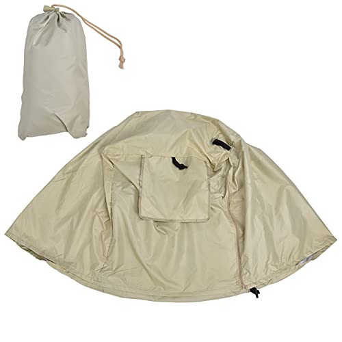 CHEOTIME 63.5x50.8x48cm Sturdy 600d Oxford Cloth Pet Kennel Cover with Ventilation Window, Cage Waterproof Breathable Shade Cover, Medium Sized Dog Indoor and Outdoor Kennel Cover (Beige) von CHEOTIME