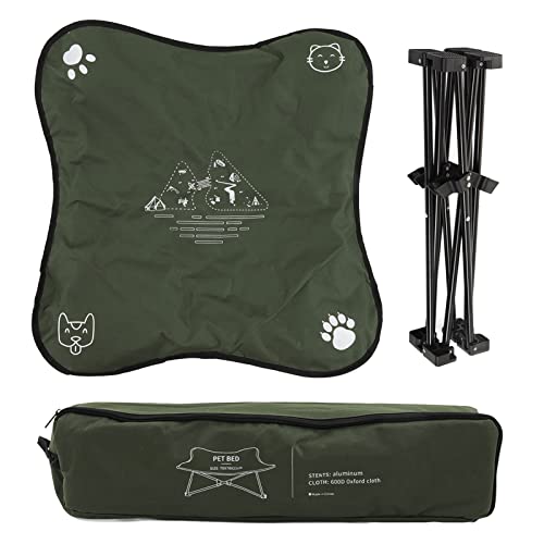 CHEOTIME Erhöhte Hundebetten für große Hunde, erhöhtes Hundebett, faltbar, tragbar, Halterung aus Aluminiumlegierung, weiche Kissen, Hundebetten für Camping im Freien (OD Green) von CHEOTIME