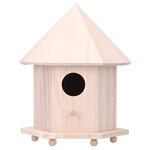 CHEOTIME Vogelhaus aus Holz, hängender Vogelnest-Futterspender, Nistkasten mit Halterung für die Dekoration von Garten und Terrasse im Freien von CHEOTIME