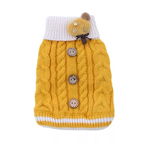 Hundepullover Winter Mops Kleidung Französische Bulldogge Kleidung Pudel Bichon Schnauzer Hunde Outfit Mantel Dropshipping Haustier Kostüm Bekleidung (Color : Yellow, Size : XL Code) (Yellow L Co von CHEWO