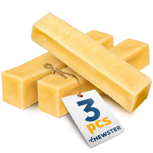 CHEWSTER Käsestangen - Kaukäse Hundeknochen - Kaukäse für Hunde - Langer Kauspaß aus natürlicher Milch – Natürliche Käse-Kauknochen (303 g, L, 3er Pack) von CHEWSTER