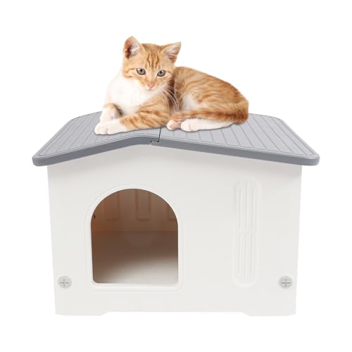 Katzenhaus für Innenkatzen Draußen, Katzenunterstand Große Katzen Outdoor Pet House, Waschbar Wetterfest Kuschelhöhle Tierheim Für Streuner Haustiere von CHFUNE