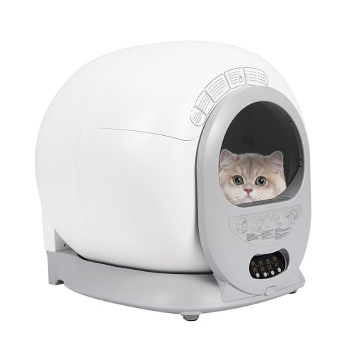 Selbstreinigende Katzentoilette, Große Katzenklo Automatisch, Smart Cat Litter Box mit APP-Kontrolle, Elektrische Katzentoilette mit Überlastungsschutz und Intelligente Unfallschutz für Mehrere Katzen von CHFUNE