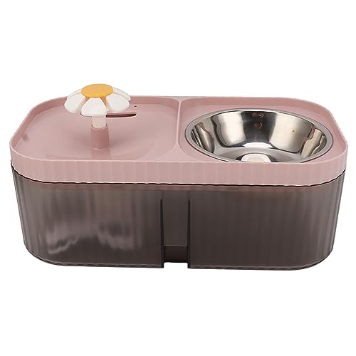 2-in-1-Wasserbrunnen für Katzen, 3 L, Großes Fassungsvermögen, Geräuschloser Betrieb, Vierfach-Filtrationssystem, Ideal für Katzen und Hunde (PINK) von CHICIRIS