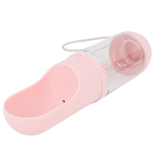 Stilvoller, Einteiliger, Auslaufsicherer, Tragbarer Wasserspender für Haustiere, Leichte Hundewasserflasche Zum Trinken und Essen (Rosa) von CHICIRIS