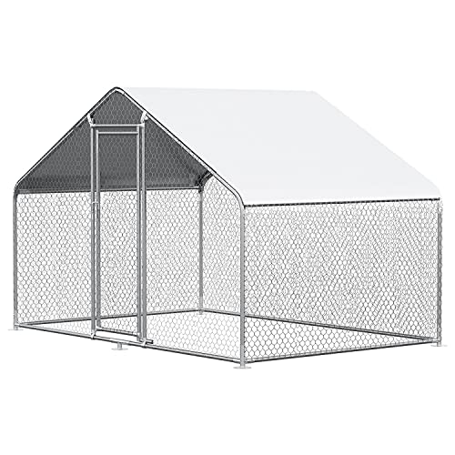 CHIKENCOOP Hühnerstall Groß Metall Hühnerhaus Hühnerstall Outdoor für 6/10 Hühner Geflügelkäfig mit wasserdichter Abdeckung für Kaninchen Ente Walk-in Hühnerauslauf für Hof Hund Dennel Outdoor von CHIKENCOOP