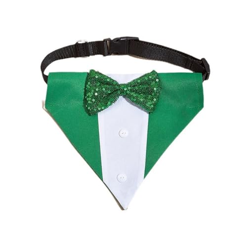 CHIZISX Irish Day Haustierkostüm Hund Katzen Halstuch Pailletten Halsband Halstuch Haustier Geburtstag Versorgung Hund Bandana Weich Dreieckig von CHIZISX