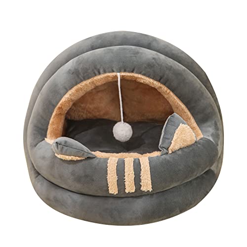 CHIZISX Katzenbett, Katzenbett, rundes Haus, kleines Kätzchen, Plüsch-Schlafbett, pelzige Sitzstange, Bettwäsche für Haustiere, Katzen, kleine Hunde, verdicktes Futter von CHIZISX