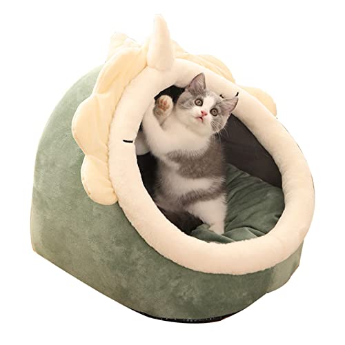 CHIZISX Katzenbett für Katzen, kleine Hunde, warmes Bett, 35,1 cm, Welpenzelt, Bett, Kätzchenhöhle, waschbar, abnehmbares Kissen von CHIZISX