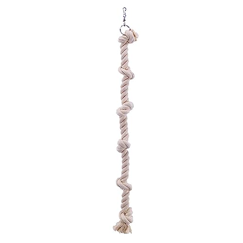 CHIZISX Vogelspielzeug Baumwollseil mit Knoten Käfig Hängeschaukel Papagei Bungee Spielzeug 40.0 cm für Vögel Indoor Kletteraktivität von CHIZISX