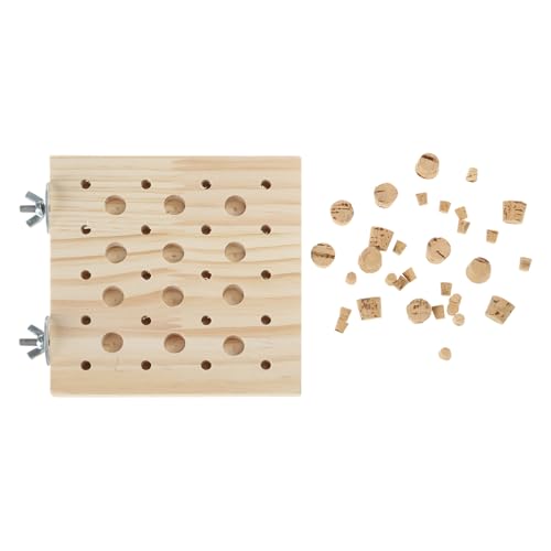 CHIZISX Vogelspielzeug, Vogelspielzeug, Papageien-Pickspielzeug, Vogelkäfig-Block, Schleifen, Futtersuche, Korkspielzeug, kleiner Vogelkäfig, Holzpuzzle für Conures von CHIZISX