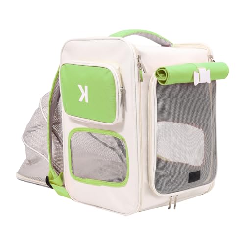 Outdoor-Tragetasche, atmungsaktiv, geräumig, Haustier-Rucksack, bequeme Schulter für kleine Tiere, Katzen, Rucksack für kleine Hunde Outdoor-Tragetasche, atmungsaktiv, geräumig, Haustier-Rucksack, bequeme Schulter für kleine Tiere, Katzen, Rucksack für kleine Hunde von CHIZISX