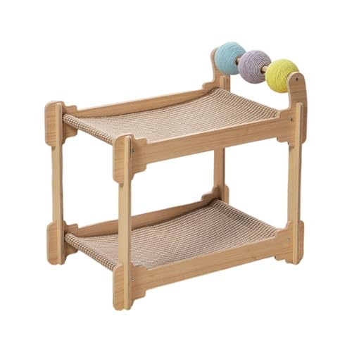 Stabiles Katzenbett, 2-stöckiges Design, Sisalpfosten, Holzsockel, Haustier-Ruhehaus, Möbelschutz, Katzenbaum Stabiles Katzenbett, 2-stöckiges Design, Sisalpfosten, Holzsockel, Haustier-Ruhehaus, Möbelschutz, Katzenbaum von CHIZISX