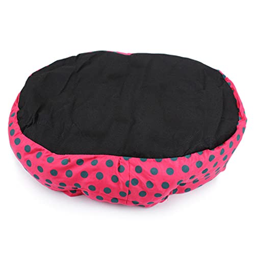 CHNNO1 Haustierbett Winter Warmbett Hund Katzenbett Weiche Wolle Punkt Design mit Abnehmbarem Kissen Achteckiges Hundebett Katzenbett Hundesofa Bett L Rot Haustierbett von CHNNO1