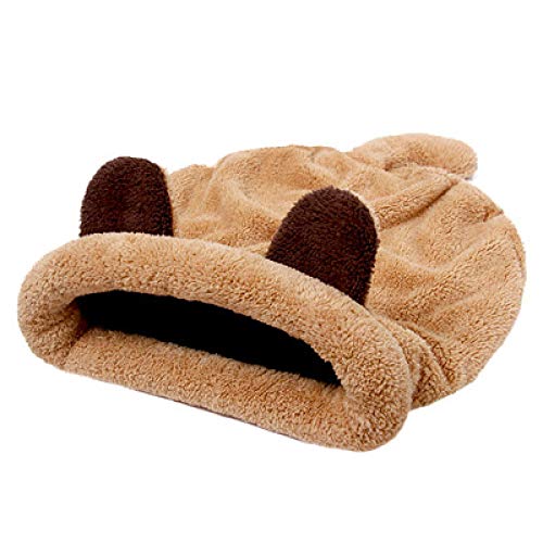 CHNNO1 Süßer Katzenschlafsack, warmes Hunde- und Katzenbett, niedliches Design, Größe XL, Khaki von CHNNO1