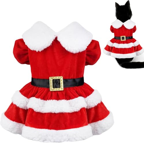 Hundekostüm Weihnachten, Hunde Weihnachtskostüm, Rot Weihnachtskostüm Hund, Haustier Weihnachtskostüm Größe S, Weihnachtskleidung Hund, Weihnachtsoutfit Hund für Kleine Mittelgroße Hunde von CHONGQILAO