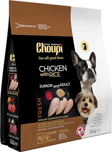 CHOUPI Extra Premium Hundefutter für kleine und mittelgroße Hunde 1,6 kg Huhn mit Reis von CHOUPI