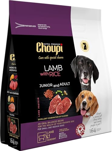 CHOUPI Extra-Premium Trockenfutter für Hunde Kleiner und mittlerer Rassen 1,6 kg LAMM MIT Reis von CHOUPI