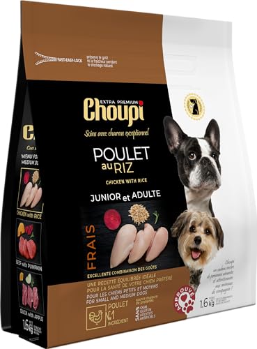 CHOUPI Extra Premium Trockenfutter für Hunde Kleiner und mittelgrosser Rassen Huhn mit Reis 1,6 kg - Trockenfutter von CHOUPI