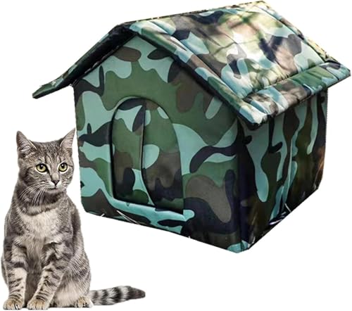 CHRIS GOOD Camouflage-Hundehaus für den Außenbereich, für den Innen- und Außenbereich, wasserdicht, Wildkatzenhaus für den Innenbereich, wetterfest, Camouflage-Muster von CHRIS GOOD