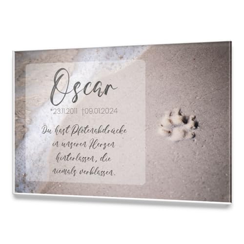 CHRISCK design Premium Tier Grabstein aus edlem Hochglanz Acrylglas | 100% witterungsbeständig Grabplatten mit Foto Bild UV Druck 30x20 cm Gedenktafel für Haustiere Hunde Hund Katze von CHRISCK design