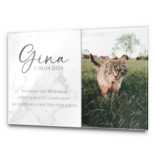 CHRISCK design Premium Tier Grabstein aus edlem Hochglanz Acrylglas | 100% witterungsbeständig Grabplatten mit Foto Bild UV Druck 30x20 cm Gedenktafel für Haustiere Hunde Hund Katze von CHRISCK design