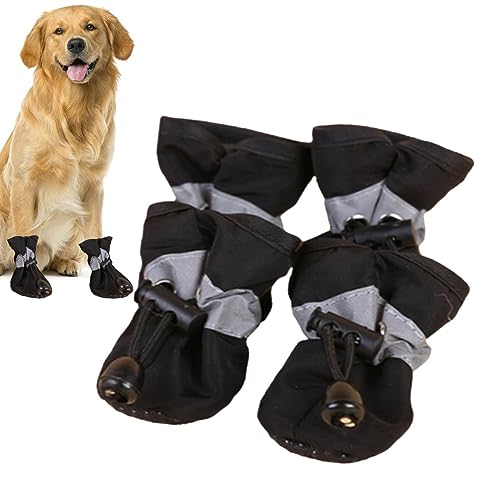 CHROX Wasserdichte Schuhe für Hunde – 4 Schuhe für Haustiere, für warme Fahrbahnen, Stiefel und Fußschutz für Hunde, Hot Pavement mit verstellbarem Kordelzug, Schuh von CHROX