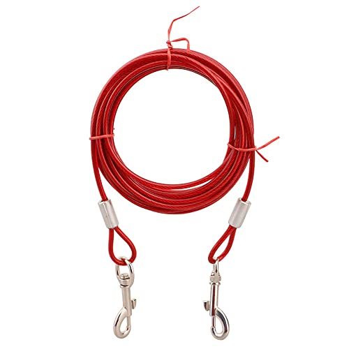 3/m Hund Tie-Out Leinen，Kettenleinen für Hunde，für Outdoor Yard und Camping Puppy Pet und Medium Dogs（rot）. von CHUANGOU