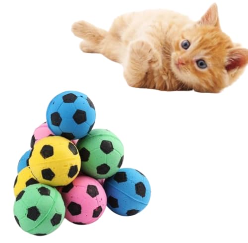 CHUANGOU 12 Stück Fußball Katzenbälle，Katzen Ball，Interaktiv Petball für den Innenbereich，für Indoor Kätzchen. von CHUANGOU