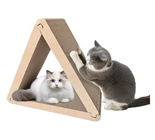 CHUNXVLI Kratzpappe Für Katzen 3-seitiger Vertikaler Katzenkratzbaum, Faltbares Dreieckiges Katzenkratzbrett for Katzen Im Innenbereich Kratzbretter Katze(30cm) von CHUNXVLI