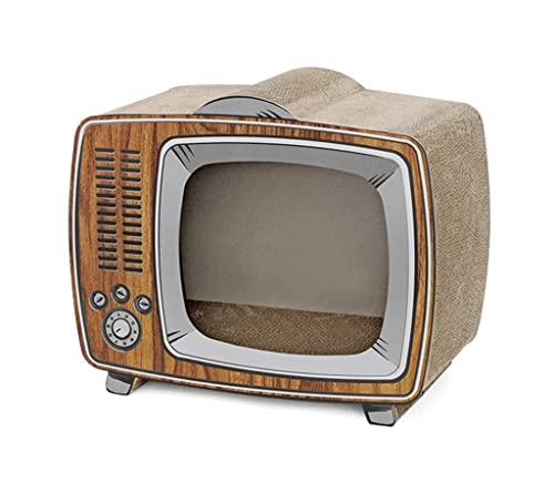 CHUNXVLI Kratzpappe Für Katzen Cat Scratcher Lounge Kreativer Retro-TV-Kratzpa-Karton Kann Auch Als Katzennest-Kratzunterlage Verwendet Werden Kratzbretter Katze von CHUNXVLI