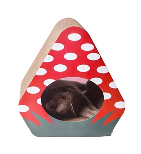 CHUNXVLI Kratzpappe Für Katzen Kratzkarton Für Katzen, Langlebig, Gewelltes Katzenkratzhaus Für Jumbo Adult Cat Cat Scratcher Lounge Kratzbretter Katze(Rood) von CHUNXVLI