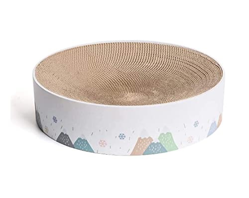 CHUNXVLI Kratzpappe Für Katzen Round Cat Scratcher Lounge Superior Cat Scratch Cardboard & Construction Kratzunterlage Kratzbretter Katze(33 * 33 * 3.5cm) von CHUNXVLI