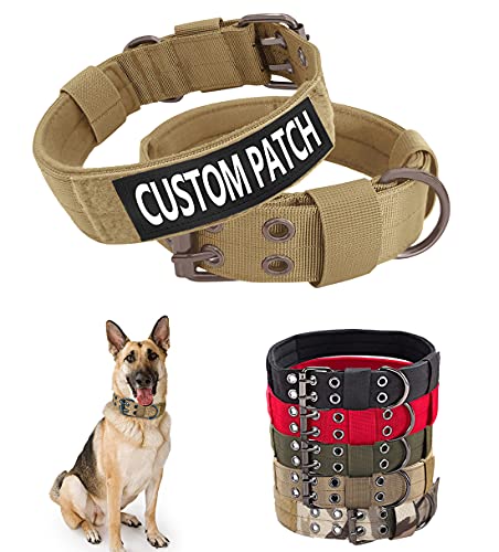 Personalisierbares taktisches Hundehalsband für mittelgroße und große Hunde, benutzerdefiniertes Militär-Trainingshalsband mit Namen und Telefonnummer (Stil C) von CHUTRU