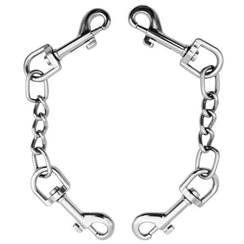 Hundehalsband-Sicherheitsclip, Metallverschluss, doppelseitiger Verbindungsstück, Zinken, kaufest, 2 Stück, Backup-Hundehalsband-Clip für Krappenhalsband, Haustiergeschirr, Halsband, Verbindungsstück, von CHYGER