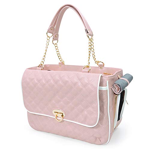 Haustier-Handtasche Hundetragetasche Schultertasche PU Leder Welpen Geldbörse Katze Tote Taschen Geeignet für kleine Hunde und Katzen Wandern Reisen (Rosa) von CHYIR