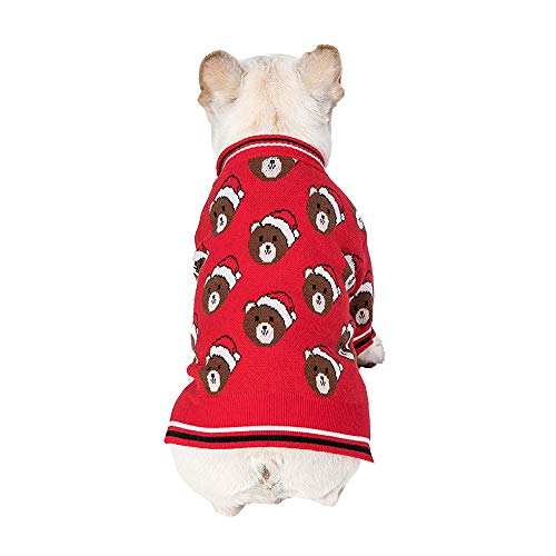 Haustier-Pullover, warmer Mantel, warme Hundepullover, Katzenkleidung, gestrickt, gehäkelt, Haustierweste für Welpen, kleine mittelgroße Hunde (M, Rot) von CHYIR