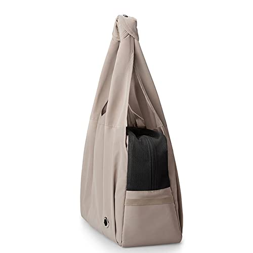 Haustier Weiche Tragetasche für kleine mittelgroße Katzen Tasche Tragetasche Atmungsaktive Reisetasche Leichte Schulter Outdoor Tasche Hundezubehör (beige) von CHYIR