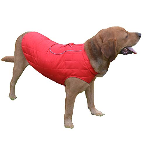 Haustierjacke und Wendeweste für mittelgroße und große Hunde, wasserabweisend, winddicht, Größe XL, Rot von CHYIR