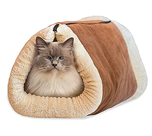 Katzennest Tunnel Faltbar Haustier Warm Schlafsack Matte Haushalt Haustiere Kissen Höhle Stil Katzen Hütte von CHYIR