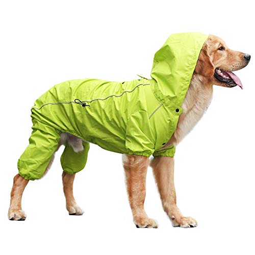 Regenmantel für Hunde, Welpen, wasserdicht, mit Kapuze, Größe XXL, Grün von CHYIR