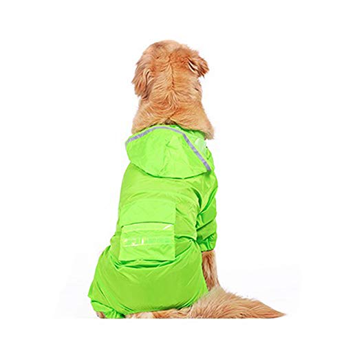 Regenmantel für Hunde, wasserdicht, reflektierend, mit Kapuze, Größe 4XL, Grün von CHYIR