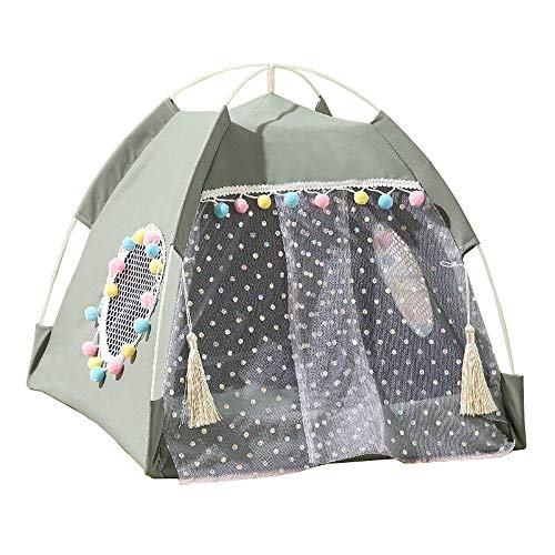 Tragbares, zusammenklappbares Hunde- und Katzenhaus-Bett, wasserdicht, für Reisen, Camping, Auto, Sommer, Strand, Sonnenschutz, Haustier-Unterschlupf (L, Farbe 9) von CHYIR