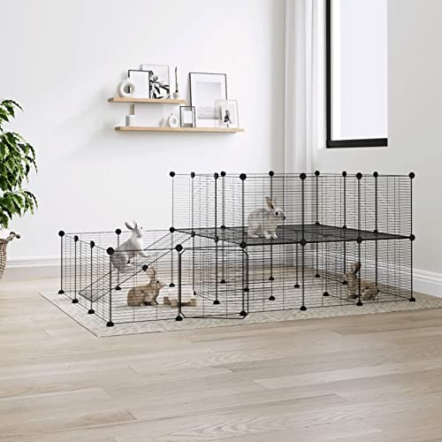 CIADAZ 44-TLG. Haustierkäfig mit Tür, Meerschweinchen Käfig, Meerschweinchen Gehege, Kleintierkäfig, Freigehege Für Kaninchen, Hasenkäfig, Kaninchenstall, Kaninchengehege, Schwarz 35x35 cm Stahl CIADAZ 44-TLG. Haustierkäfig mit Tür, Meerschweinchen Käfig, Meerschweinchen Gehege, Kleintierkäfig, Freigehege Für Kaninchen, Hasenkäfig, Kaninchenstall, Kaninchengehege, Schwarz 35x35 cm Stahl von CIADAZ