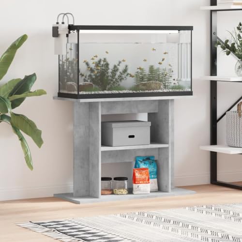 CIADAZ Aquariumständer Betongrau 80x35x60 cm Holzwerkstoff, Aquarium Unterschrank, Aquarium Schrank, Aquariumschrank, Aquarium Tisch, Aquarium Stands von CIADAZ