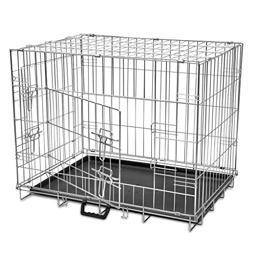 CIADAZ Faltbare Hundebox, Hundekäfig, Transportbox Hund, Hundetransportbox, Hunde Gitterboxen, Hundefaltbox, Hundekiste, Hunde Käfig, Metall L von CIADAZ